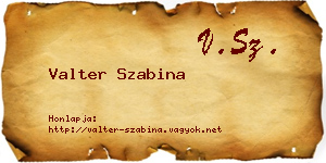 Valter Szabina névjegykártya